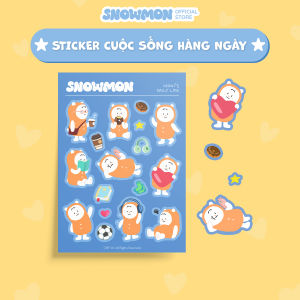 Sticker Snowmon Cuộc sống hàng ngày của Moni - Hình dán sticker Snowmon đáng yêu