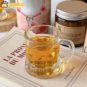 【N2HAO】 50ml Mini Crystal Clear Beer Whiskey Glasses Durable Thickened Glasses Cute Coffee Mug Korean Sake Cups Barware Dining Bar