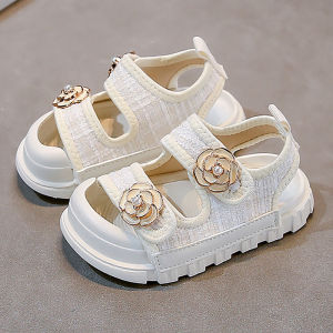 Korean Style Summer Sandals For Girls Luxury Pearl Flower Childrens Beach Shoes Ergonomics Soft-soled Kids Girls Sandals2026