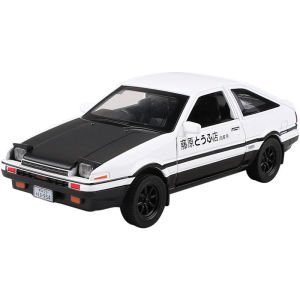 Initial D TOYOTA AE86 Trueno Car Model Toy Car ALLOY DIECAST CAR MODEL with Sound and Light 1:32 Scale AE86 Sport Car Toys Pull Back Vehicle Toy Car With Original Box Birthday Gift Collection for Kids Boy Boyfriend Gift Idea