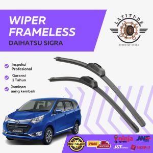 Wiper Frameless Mobil Daihatsu SIGRA Frameles Bahan Karet Lentur Tebal Import Berkualitas 1 set Dapat 2 Pcs Kiri Kanan