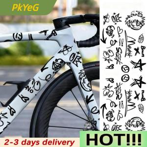 PkYeG 1 Set MTB Road Bikes Frames Sticker Cartoon DIY Reflective Waterproof Cycling Decals Bicycle Stickers For Bicycle Frame Top Tube