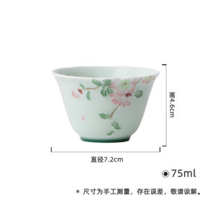 墨己陶瓷手绘釉下彩梨花主人杯功夫茶具家用喝茶茶杯单杯品茗杯