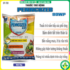 Thuốc Trừ Bệnh PENNCOZEB 80 WP XANH – Bệnh Thán Thư Bệnh Đốm Lá Bệnh Rỉ Sắt (Gói 1Kg)