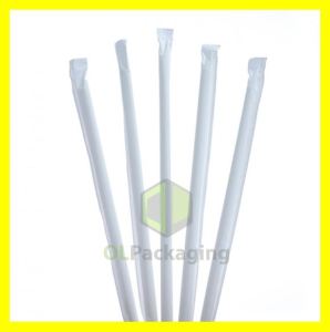 100pcs Kraft Paper/Bagasse Straw 6mm/12mm x 8inches