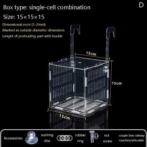 OUREAL 1Pcs Cá chiên nhỏ Hộp cách ly bể cá Bộ chia ấp trứng Trẻ hóa và nở trứng Hộp trồng cây thủy canh Rõ ràng Hộp nhân giống Phụ kiện bể cá
