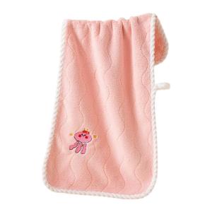 Soft Coral Velvet Baby Face Towel Cartoon Animal Print Embroidery Quick Drying Washcloth for Sensitive Skin