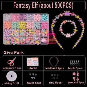 [COD]Creative DIY Handmade Beaded Toy with Accessory Set Children Creative 24 Grid Girl Jewelry MakingToy DIY Bracelet Making