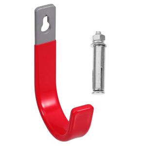 LETOY Red Garage Hook Wall Mounted PVC Ladder Hanging Bracket Garden Hose Supplies Stainless Steel Storage Hooks Heavy Duty