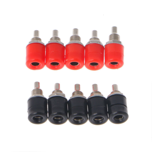 10Pcs Insulated Safety 4mm Banana Female Jack Panel Mount Socket Binding Post Connector