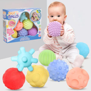 6pcs Baby Sensory Toys Textured Rattle Balls for Infants Hand Grasping Skill Development Massage Ball Set