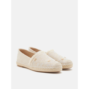 PAZZION 2002-68 Maggie Monogram Frayed Espadrilles