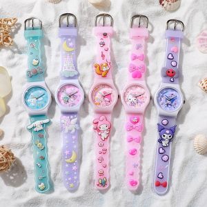 New Cute Watch Sanrio watch for girl Hello Kitty Kuromi Melody Cinnamoroll 3D Silicone watch for women korean style Cartoon Casual Watches Student Quartz Watch Children kids watch Waterproof Sports Watches Gift 手表