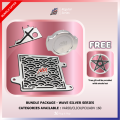 NSA 3IN1 BUNDLE FULL COVER WAVE SILVER |RADIATOR/NECK COVER + CNC RADIATOR CAP | VARIO/CLICK/PCX/ADV/NMAX/AEROX. 