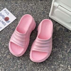 [Free Shipping] Tawana New WomenS Shoes Glittery EVA Wedge Heel Thick-Soled Non-Slip Outdoor Wear Height-Increasing Slippers