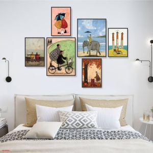 50 mẫu tranh treo tường trang trí CÓ KHUNG decor phòng khách hiện đại tặng kèm đinh 3 chân chuyên dụng để treo tranh không cần khoan tường.