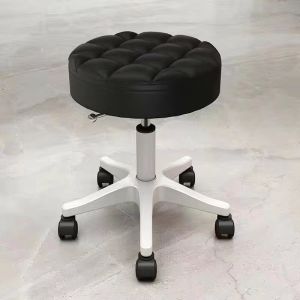 PINGUAN Office Salon Home Stainless Rolling Stool Bar Stool Bar Chair Lifting Beauty Stool Home Rotating Round Bar Stool Swivel Chair Barber Shop Chair Backrest Tattoo Stool Height Adjustable