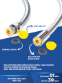 Combo vòi hoa sen Luva VS4 kèm dây sen tắm Luva dài 1.5m, BH 1 năm, đổi lỗi 30 ngày, inox 304, lõi đồng, chống xoắn. 