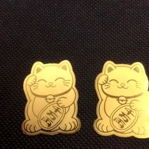 1Pcs lucky cat good luck charms sticker phone sticker bag sticker book sticker gold