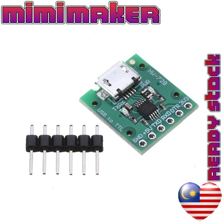 USB to TTL Serial Converter, 5V/3.3V Micro USB Port for DIY Electronics ...