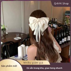Hàng có sẵn✨ 1 cái kẹp tóc nơ lớn mùa hè kẹp tóc dài Streamer vịt hóa đơn kẹp tóc satin nơ lớn màu trắng Phụ kiện tóc thanh lịch và ngọt ngào