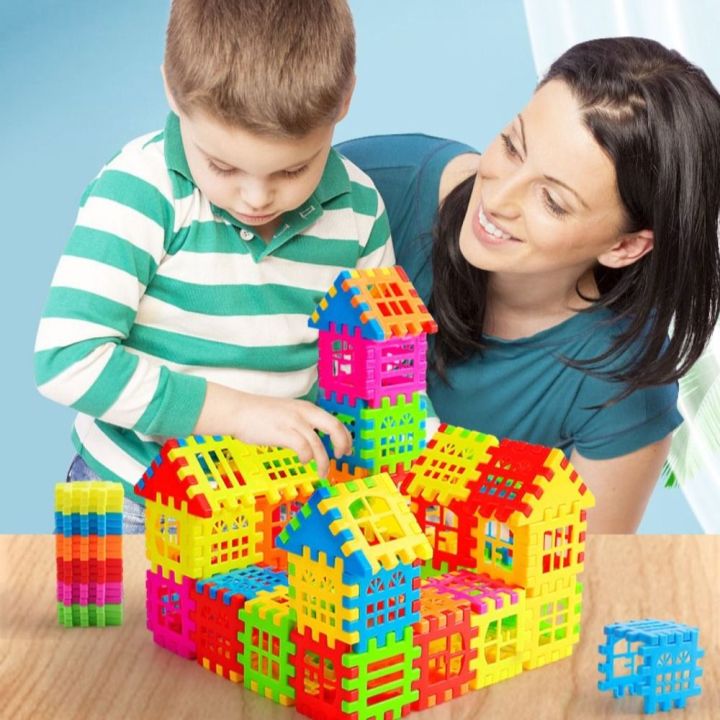 ZHUWE 50/100pcs Triangle House Spelling Puzzle Square Plastic Kids