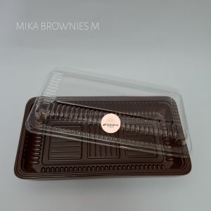 1 PAK 50 pcs MIKA BROWNIES S M L UKURAN SMALL MEDIUM LARGE KECIL SEDANG BESAR TEMPAT MAKAN SUSHI KUE SAYUR MAKANAN SUDAH TERMASUK TUTUP ECER