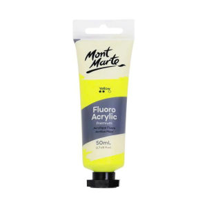 Mont Marte Fluoro Acrylic Paint 50ml - Vibrant Glow-in-the-Dark Art Supplies