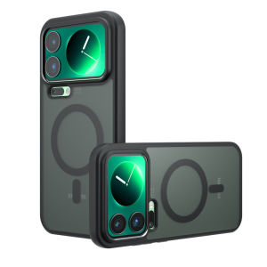 Luxury For Magsafe Black Frosted Magnetic Phone Case For Xiaomi 17 Pro Max 15 14 13 Ultra Wireless Charging Translucent Cover