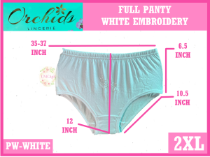 ORCHIDS FULL HALF DOZEN HIGH WAIST WHITE EMBROIDERY ADULT PLUS SIZE MATERNITY LOLA PANTY