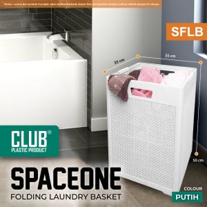 CLUB Keranjang Baju Lipat Folding Laundry Basket Keranjang Pakaian Kotor Tempat Cucian Baju SPACEONE SFLB