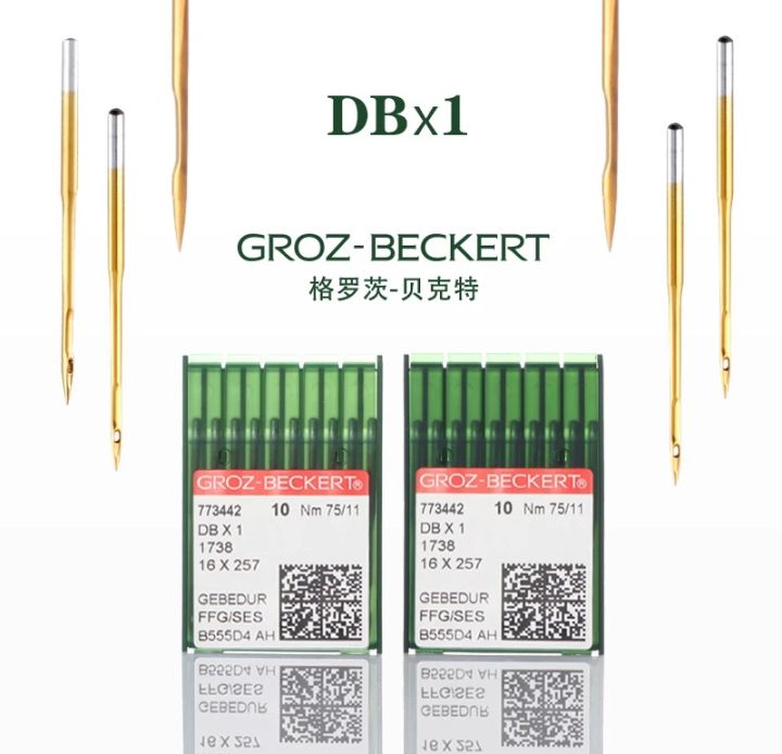 Groz Beckert DBx1 Gold Needle (Titanium Coated) Heat Protection Gold