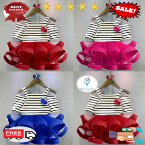 DooLi Grosir - baju Dress anak perempuan 2 - 3 tahun kiddy salur