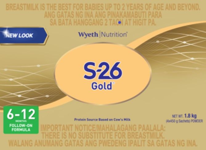 S26 Gold 2 Milk Supplement for Infants 6-12 Months 1.8 kg (450 g x 4) Powder