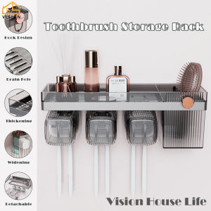 Vision Bàn Chải Đánh Răng Gắn Tường Giá Lưu Trữ Bàn Chải Đánh Răng Phòng Tắm Ngăn Để Cốc Kệ Đa Năng Nhà Vệ Sinh Kệ Lưu Trữ Tự Dính Giá Lưu Trữ Cho Nhà Vệ Sinh Phụ Kiện Phòng Tắm