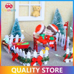 [Eleanor] 4Pcs set 1 12 Dollhouse Mini Wooden Fence Model Doll Home Christmas Day Scene Decor Dolls House Micro Garden Courtyard Decor Toy