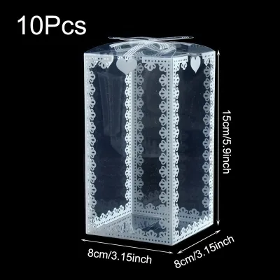 Gift Boxes 10pc PVC Acetate Box With Bowknot For Gift Boxes Giveaway Gift Wedding Birthday Transparent Gift Box