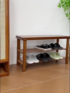 60/80cm shoe changing bench bamboo shoe stool can sit-type shoe rack