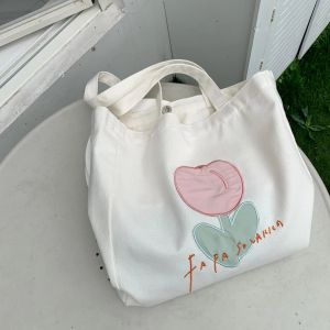 2026 NEW ARRIVAL printed cartoon large capacity magnetic lock shoulder hand canvas tote bag 24162