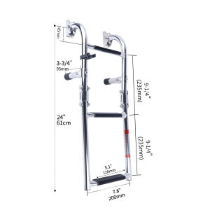 Folding Marine Ladder 3 Step 4 Step Telescopic Ladder For Deck Outboard Swim Platform Pontoon Boat
