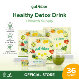 GutViber - Minuman Serat | Fiber Drink | Detox Rasa Sayur dan Buah | Isi 3 Box