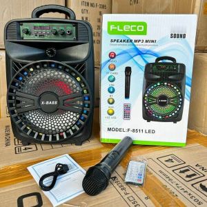 Speaker Bluetooth Fleco F-8511 LED 85 Inchi Bonus Mic Karaoke Tanpa Kabel Dan Remot Kontrol Super Bass Baterai Awet - Famoud Star Shop