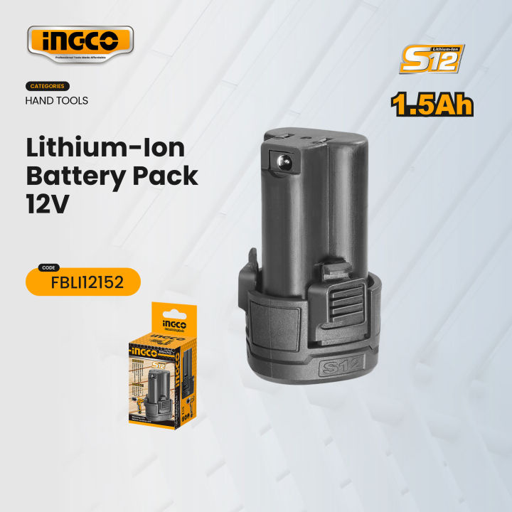 Ingco 12V Lithium Ion Battery Pack S12 Series FBLI12152 Icpt