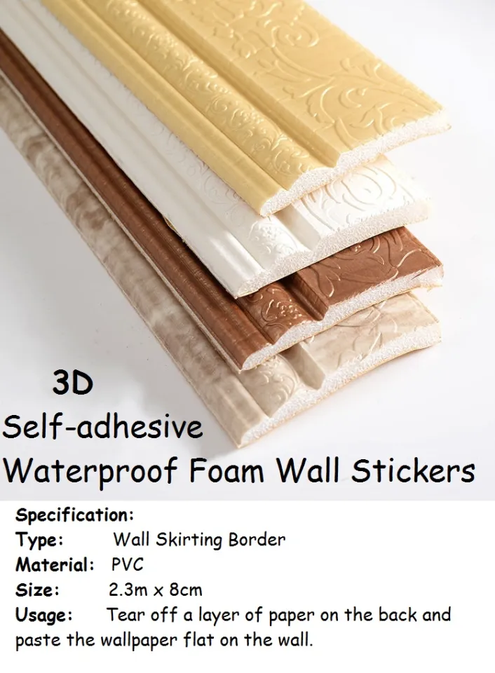 3D Self-adhesive Foam Wall Stickers x 8CM Waterproof Door