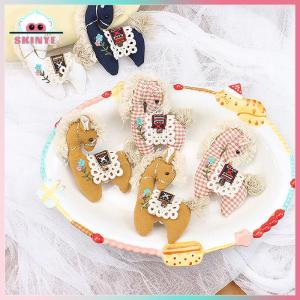 Skinye ✨ COD ✨ Kawayi Cute Cute Fabric Pink Plaid Pony Cartoon Stuffed Embroidered Animal Brooch Accessor For Clothing Accessories