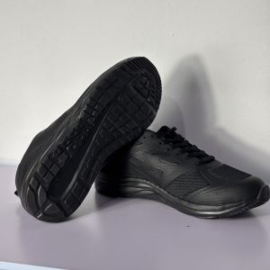 BLACK ATHLETIC RUNNING SHOES PLAIN JES MECROO BRAND FOR NY AGENCY OR CIVILIAN