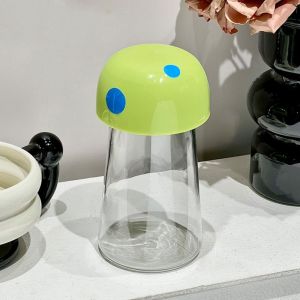 PHANT Transparent Mushroom Storage Jar Sealed Plastic Storage Jar Creative Coffee Jar Candy Snack Box Kitchen Accessories