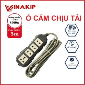 Ổ cắm điện đa năng liền dây VINA.KIP. Ổ cắm điện chịu tải 2500w Viet Nam chất lượng cao