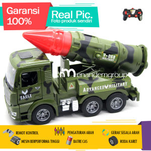 Mainan Mobil Remot Kontrol RC Jeep Truk Militer Roket Advanced Military Buka Pintu LED