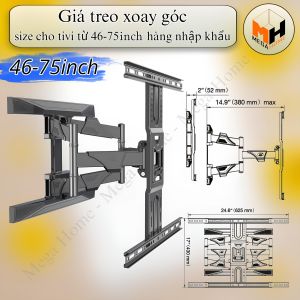Giá treo tivi cố định treo nghiêng treo xoay góc chất liệu thép sơn tĩnh điện